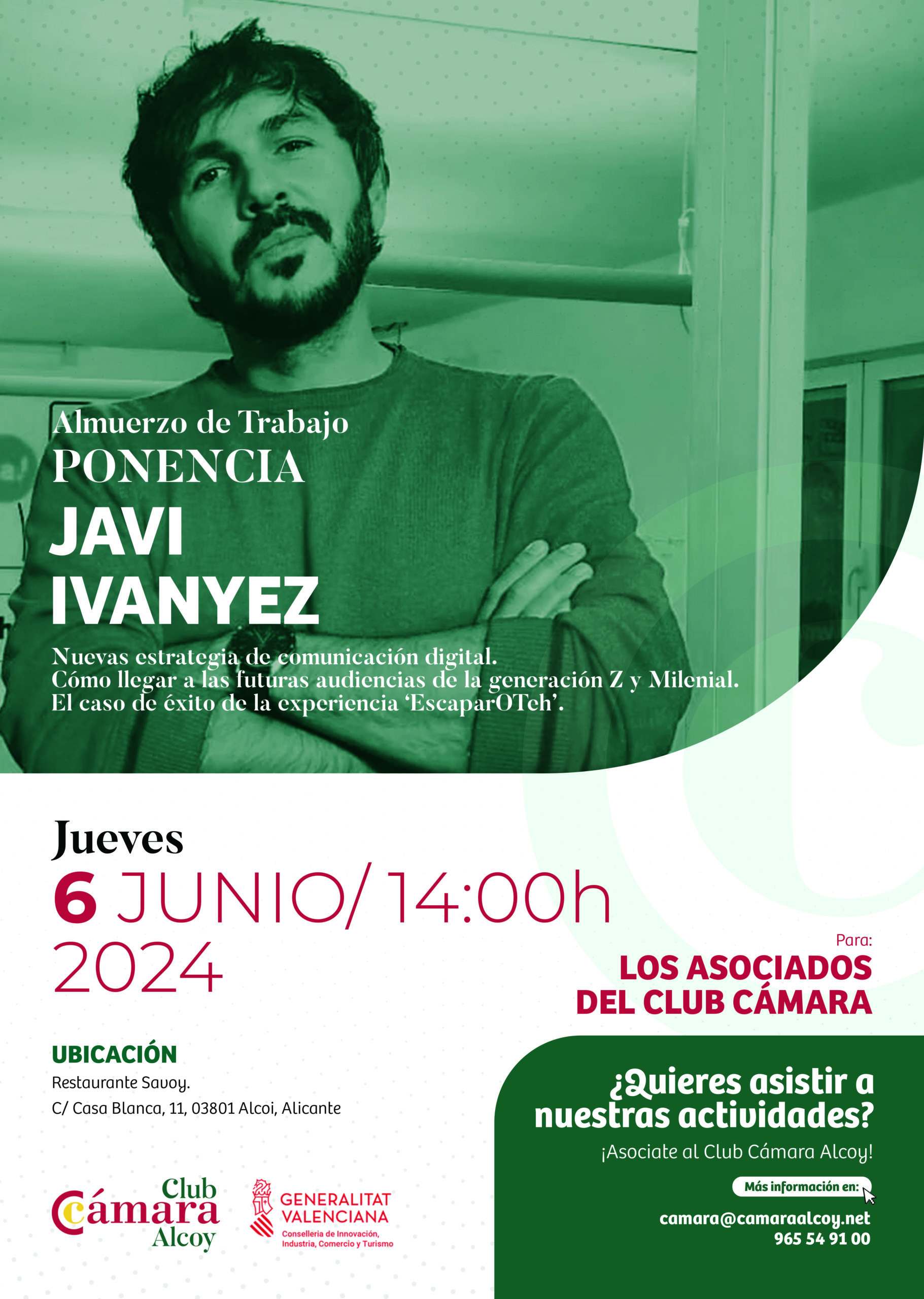 Ponencia-almuerzo del Club Cámara con Javi Ivanyez, especialista en comunicación digital